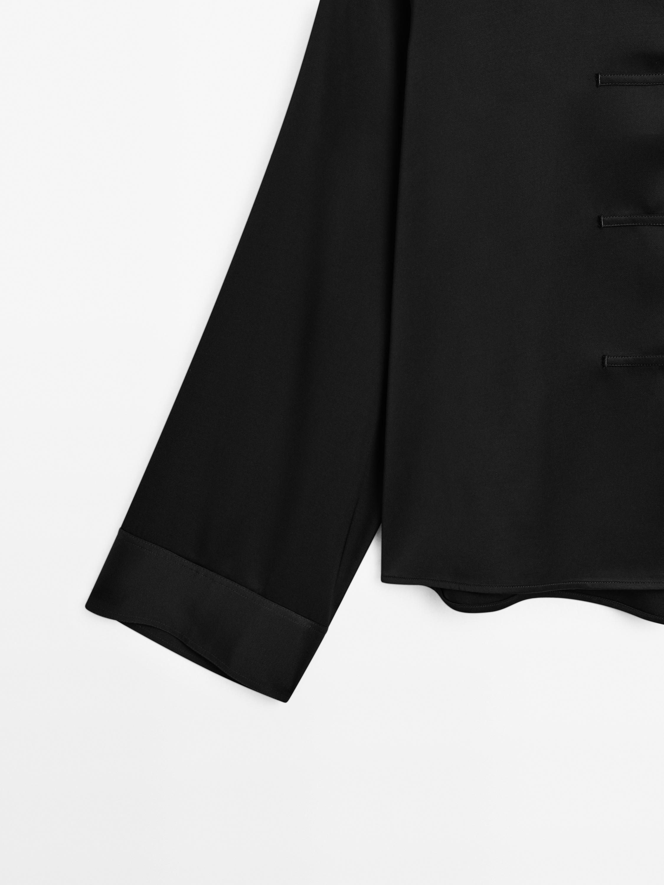 Satin blouse with button detail