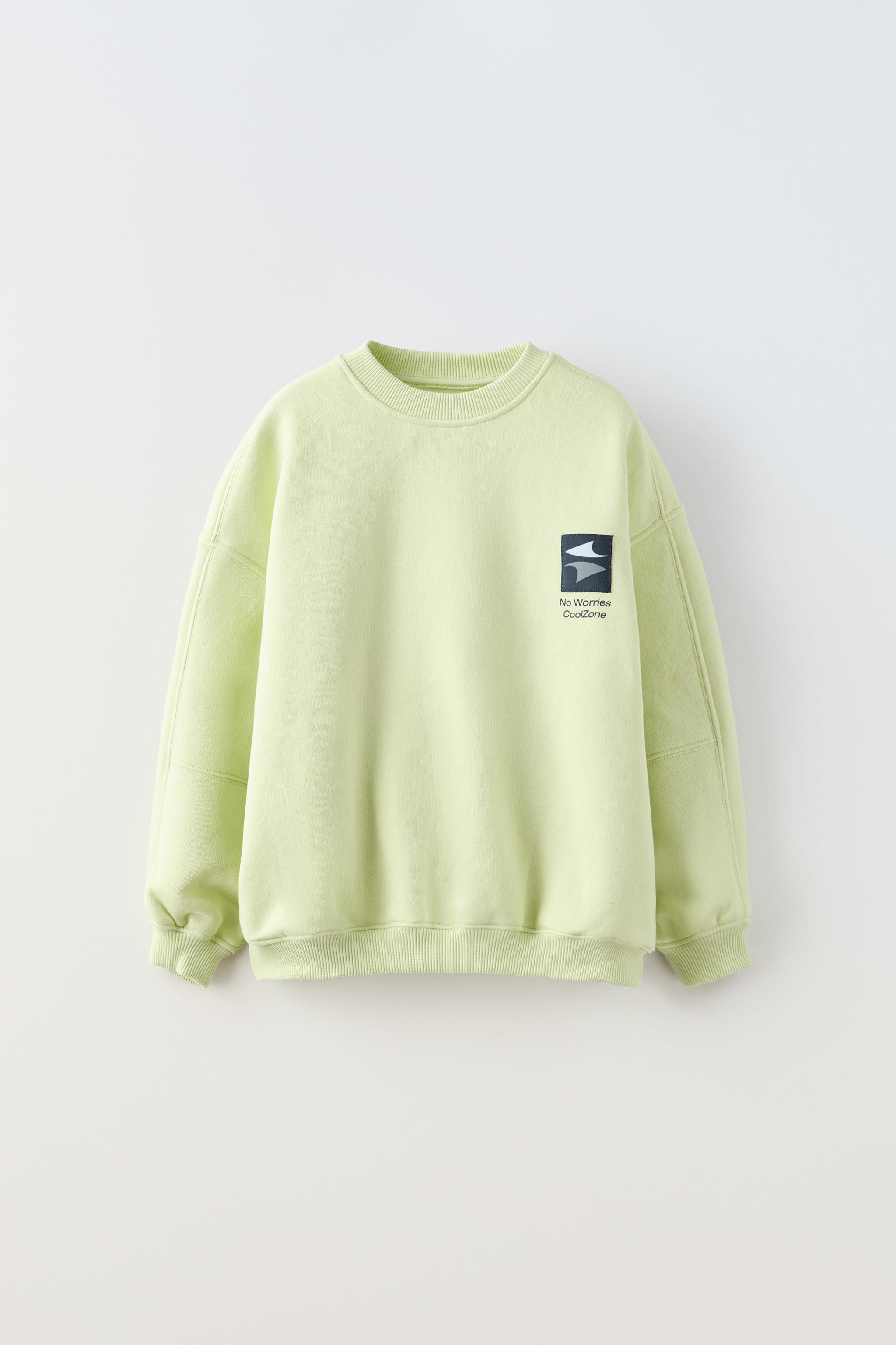 Zara green sweatshirt new arrivals