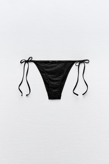 SPARKLY BIKINI BOTTOMS - Black by Zara