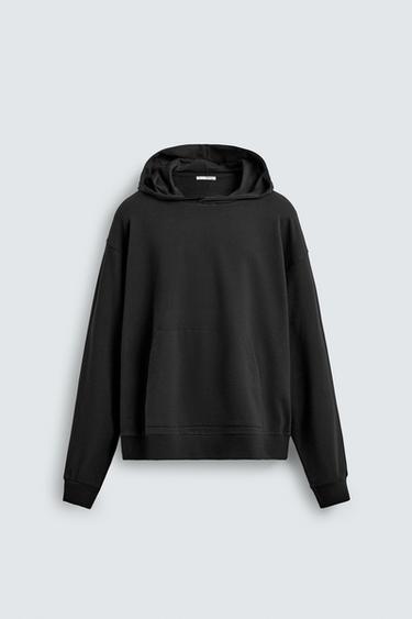 SWEATSHIRT TUDUNG LEMBUT - Hitam dari Zara