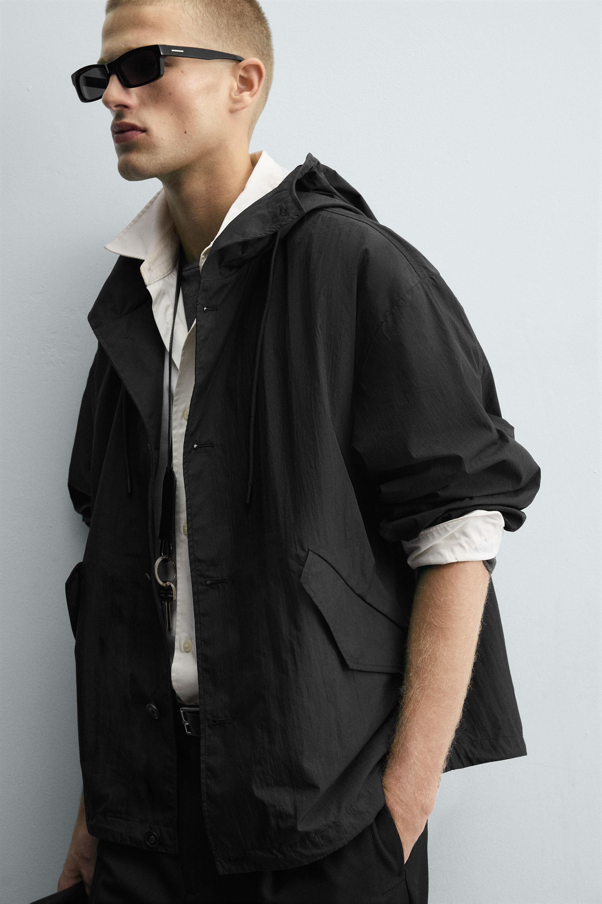 テクニカルフード付きジャケット - ブラック | ZARA Japan / 日本