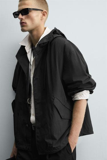 BLOUSON TECHNIQUE À CAPUCHE - Noir de Zara - Image 4