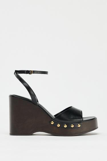 CUÑA PLATAFORMA TACHAS - Negro de Zara