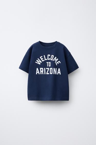 Zara VARSITY PRINT T-SHIRT - Navy blue