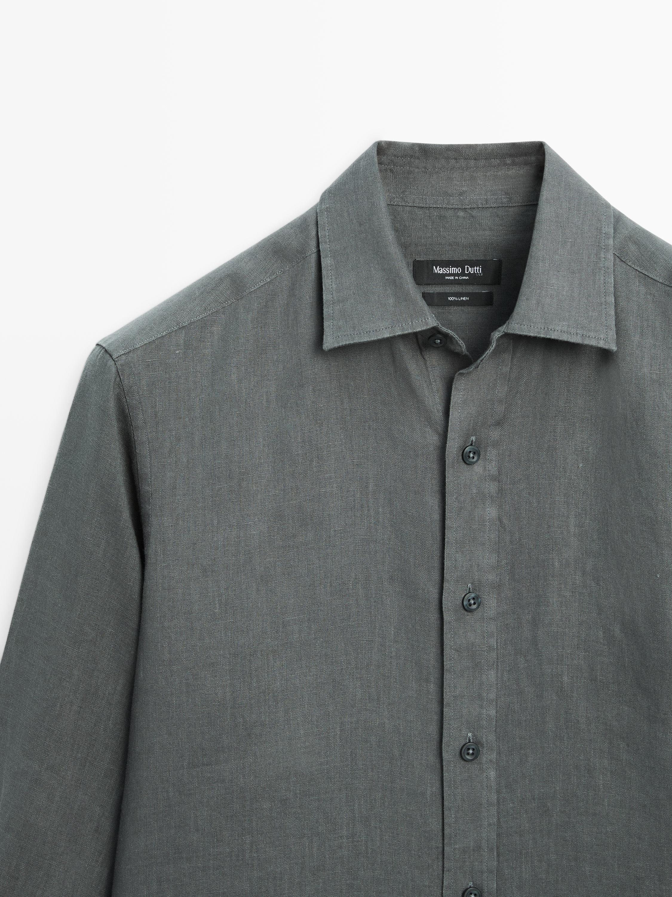 100% linen regular fit shirt