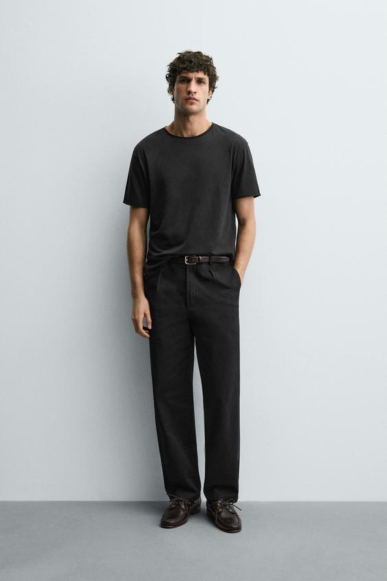BASIC IRREGULAR FINISH T-SHIRT - Black by Zara - Image 0