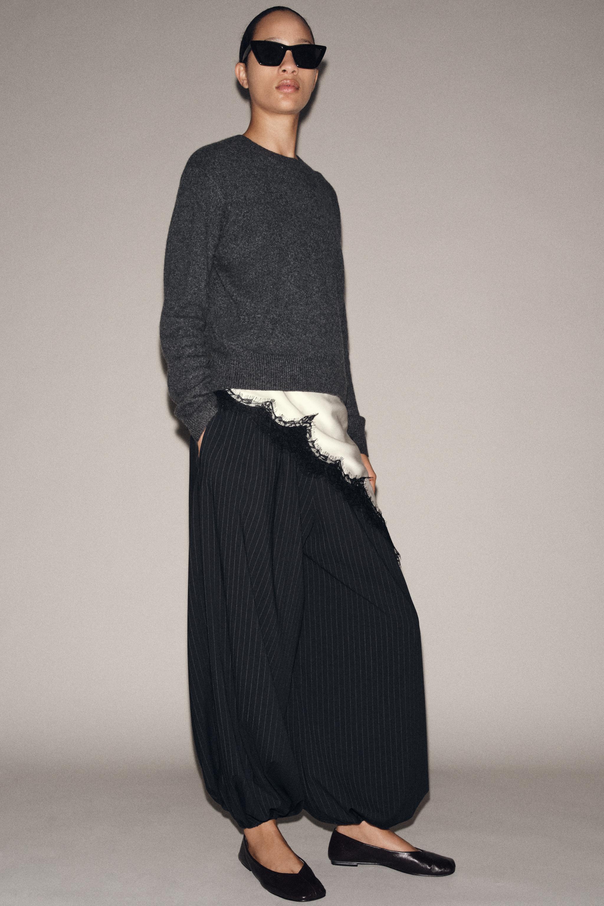 ZW COLLECTION ピンストライプ柄バルーンパンツ - ストライプ | ZARA