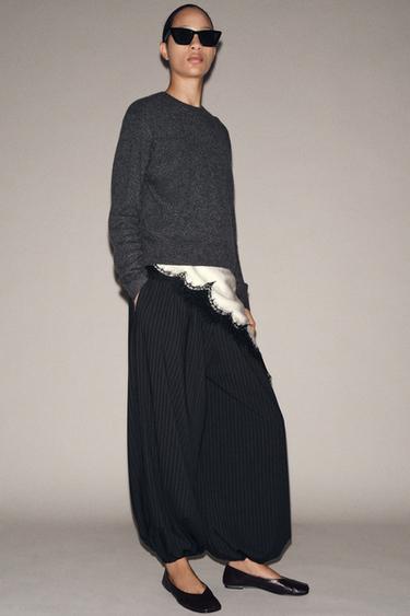 PANTALON BOUFFANT À RAYURES ZW COLLECTION - rayures de Zara