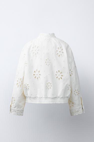 BLOUSON BRODERIE SUISSE - Blanc de Zara - Image 3
