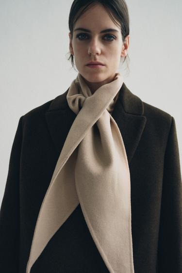 БАНДАНА ИЗ СМЕСОВОЙ ШЕРСТИ — БЕЖЕВЫЙ от Zara — изображение 0