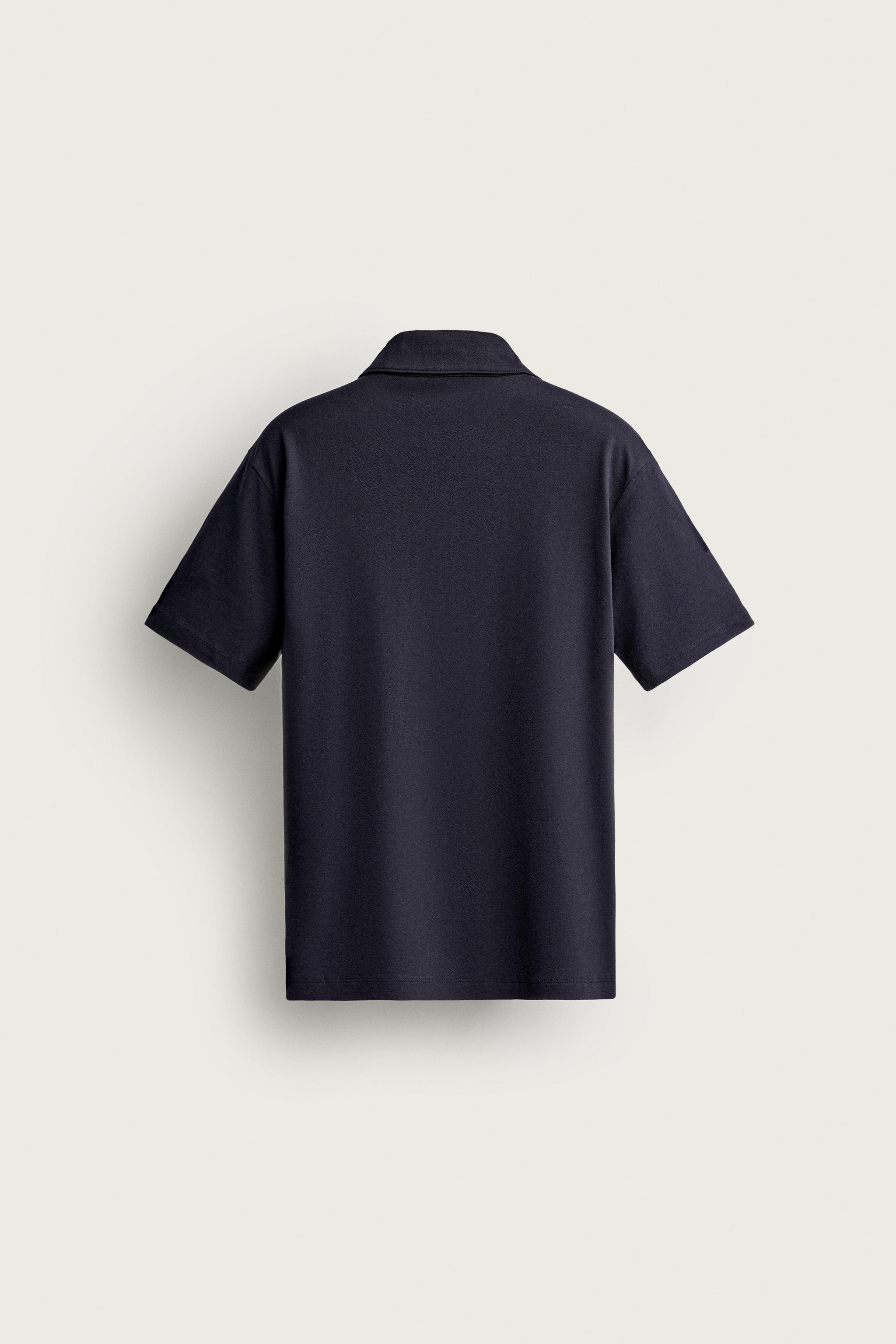 Мужские рубашки Zara REGULAR FIT STRIPED FLOWY POLO — фото 6