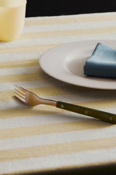 DYED THREAD STRIPED TABLECLOTH - Yellow by Zara