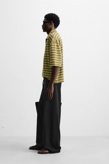 INTERLOCK TEXTURED WIDE-LEG TROUSERS - Black by Zara - Image 3