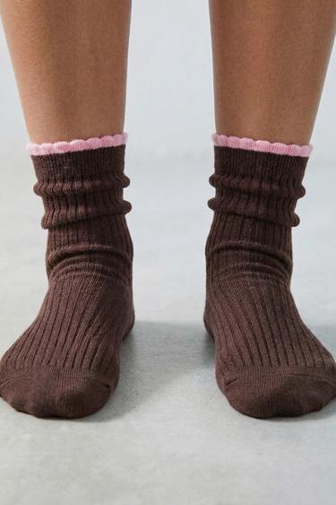 PACK OF TWO DOUBLE-EFFECT LONG SOCKS - Multicoloured by Zara - Image 4