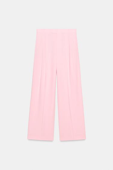 CALÇA DE PERNA LARGA ZW COLLECTION - Rosa-pálido da Zara