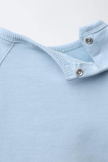 TERRY PATCH SWEATSHIRT - Light blue by Zara - Image 3