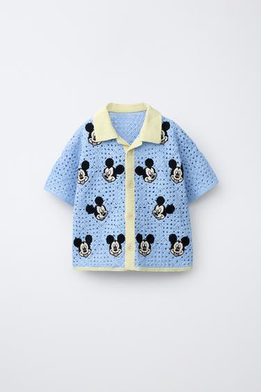 MICKEY MOUSE © DISNEY CROCHET KNIT SHIRT - Light blue by Zara