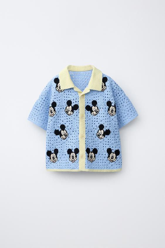 CAMISA TRICÔ CROCHÊ MICKEY MOUSE © DISNEY - Azul-claro da Zara - Imagem 0