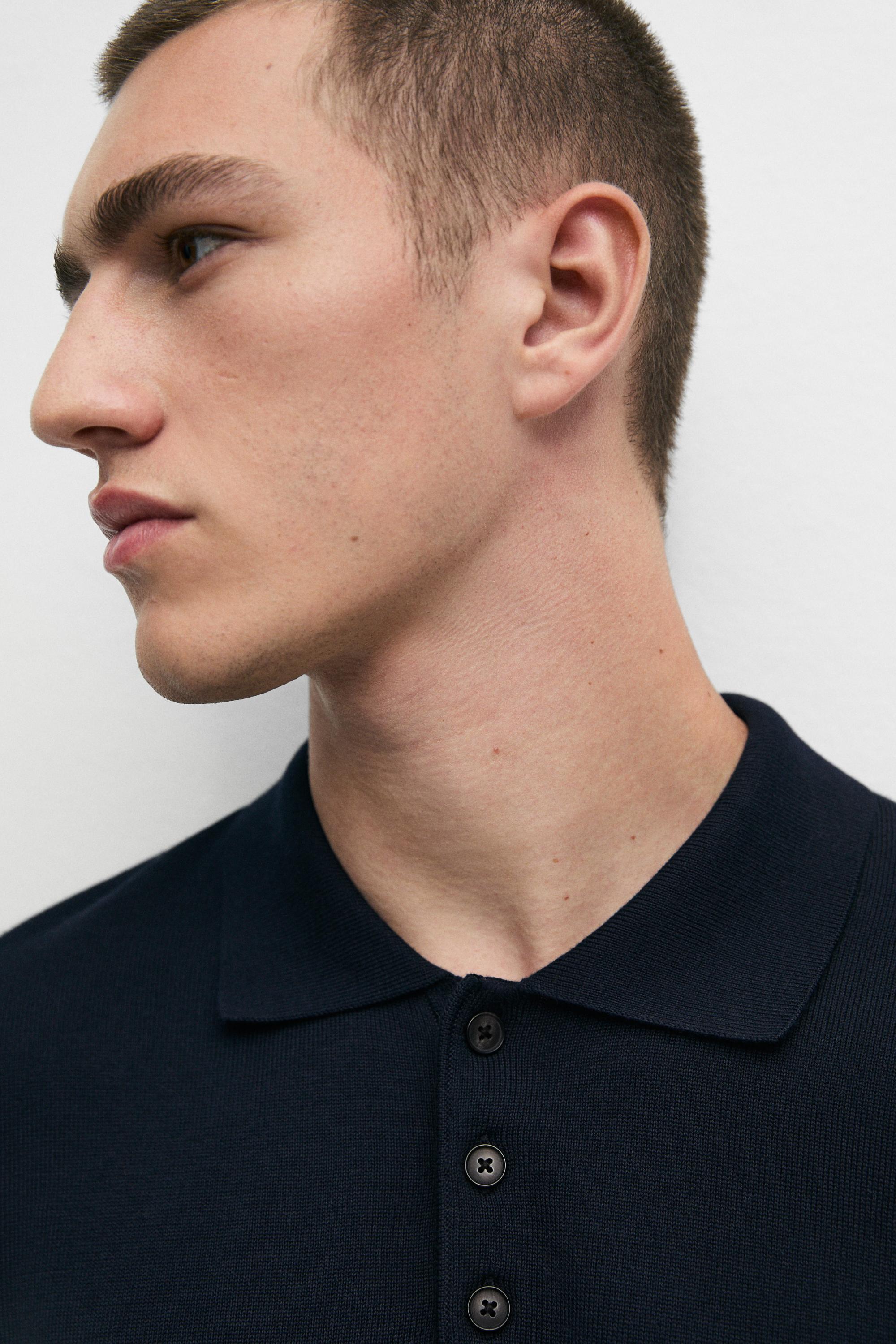 100% cotton knit polo sweater