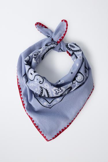 BANDANA CACHEMIRE EN CONTRASTE - Bleu clair de Zara - Image 3