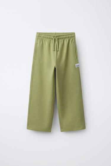 QUẦN NHUNG LÔNG CẮT MAY SUÔNG - xanh lá nhạt từ Zara