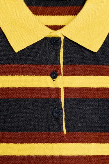 PULL POLO EN MAILLE À RAYURES - Multicolore de Zara - Image 3