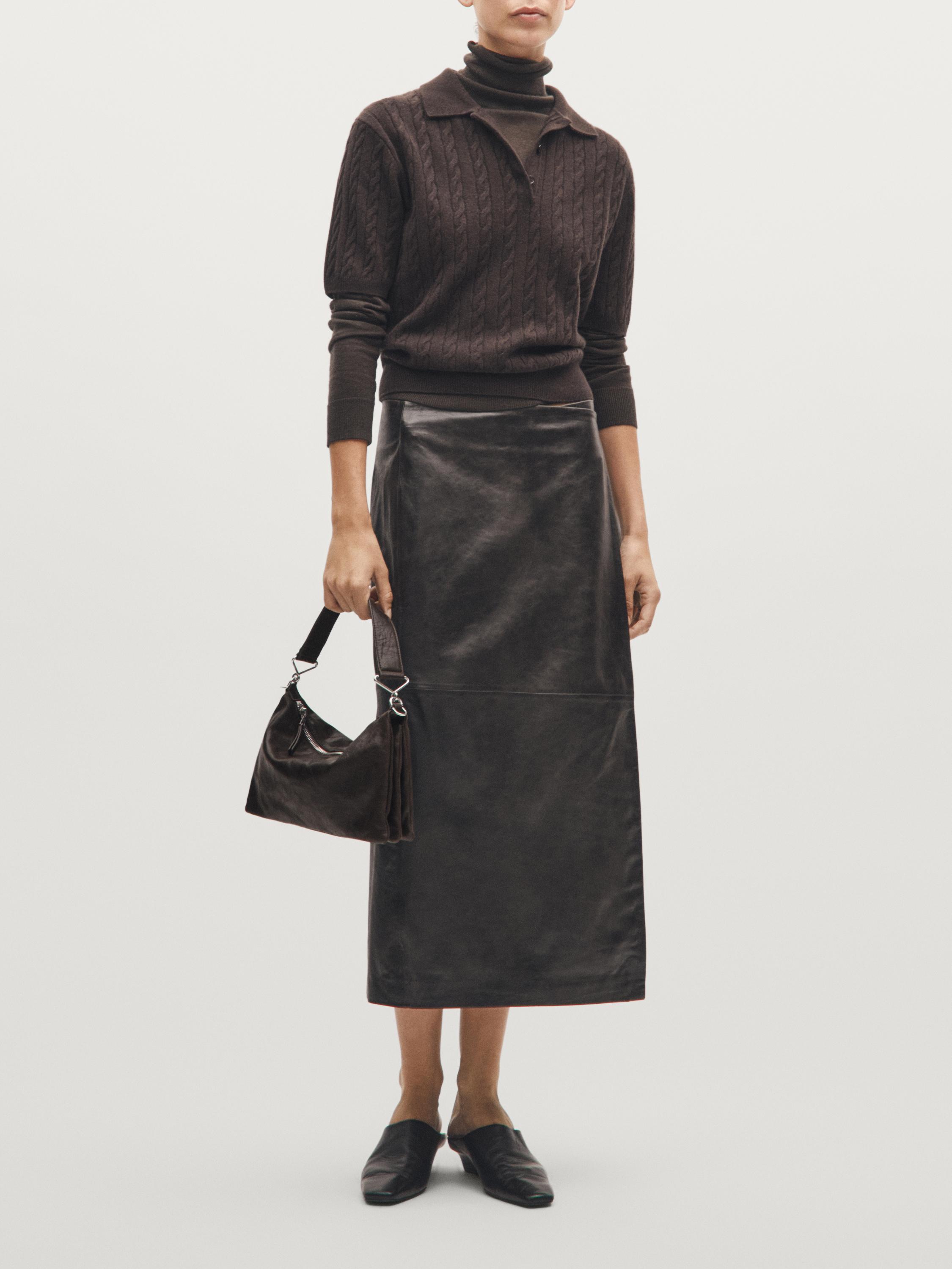 Petit sac compartimenté en cuir nappa