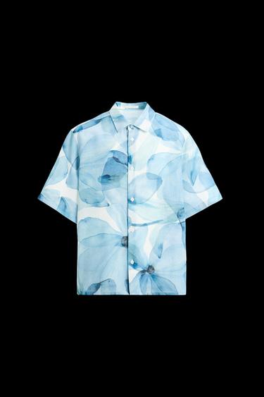 HEMD MIT ABSTRAKTEM MUSTER - Blau von Zara - Bild 0