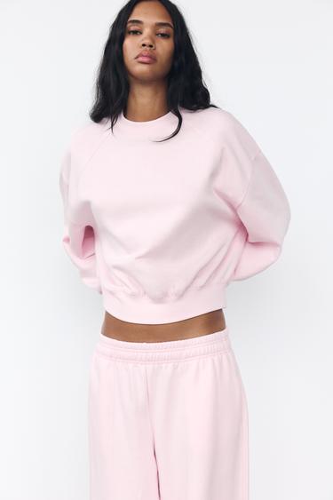 BASIC PLUSH SWEATSHIRT - Pastel pink by Zara - Image 1