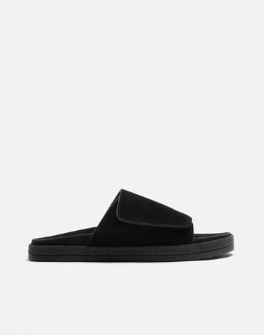LEATHER SANDALS - Black by Zara