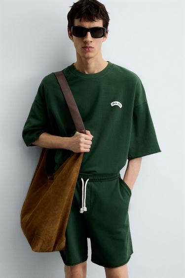 SWEATSHIRT WITH CONTRAST PATCH - Green by Zara - Image 5