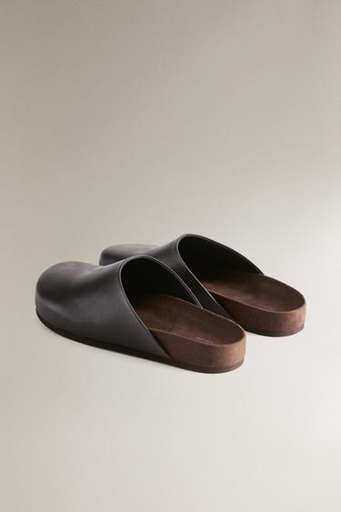 MINIMALIST LEATHER CLOGS - Burgundy Red by Zara - Image 3