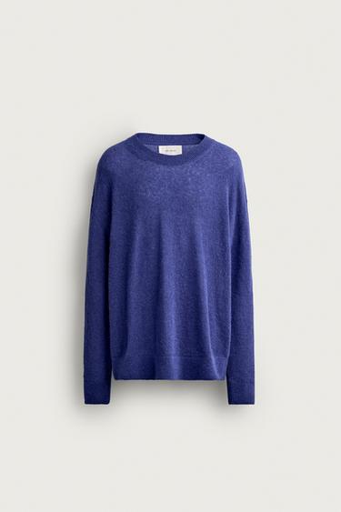 ALPACA BLEND REGULAR FIT SWEATER — Bluish 1