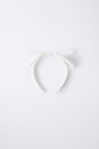 OPENWORK BOW HEADBAND - White by Zara