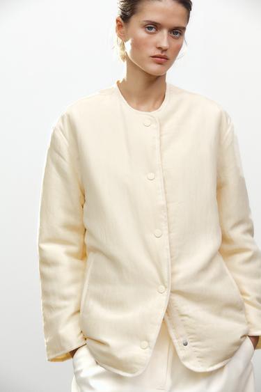 Zara PADDED JACKET ZW COLLECTION - Ecru