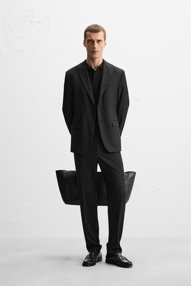 SLIM FIT SUIT BLAZER - Black by Zara - Image 0