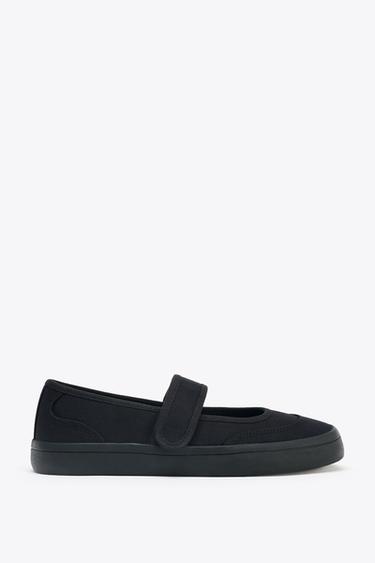 FABRIC STRAP BALLERINAS - Black by Zara