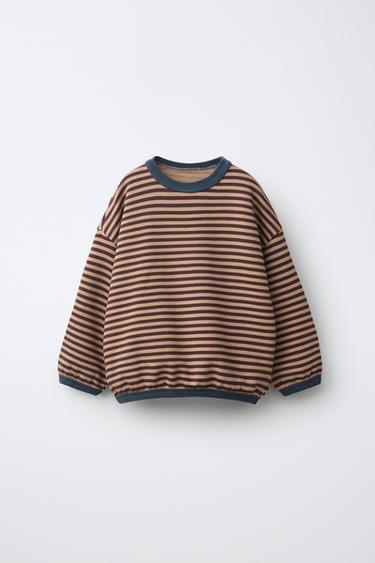 SWEATSHIRT MIT STREIFENMUSTER - Hellbraun von Zara