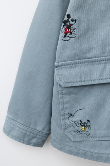 Zara MICKEY MOUSE © DISNEY EMBROIDERED OVERSHIRT - Blue