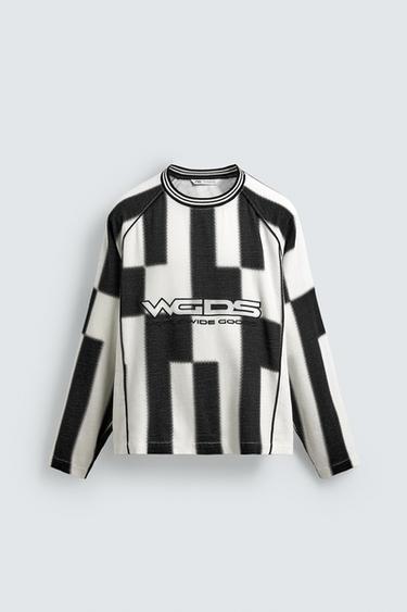 CAMISETA ESTRUCTURA JACQUARD RAYAS - Blanco / Negro de Zara