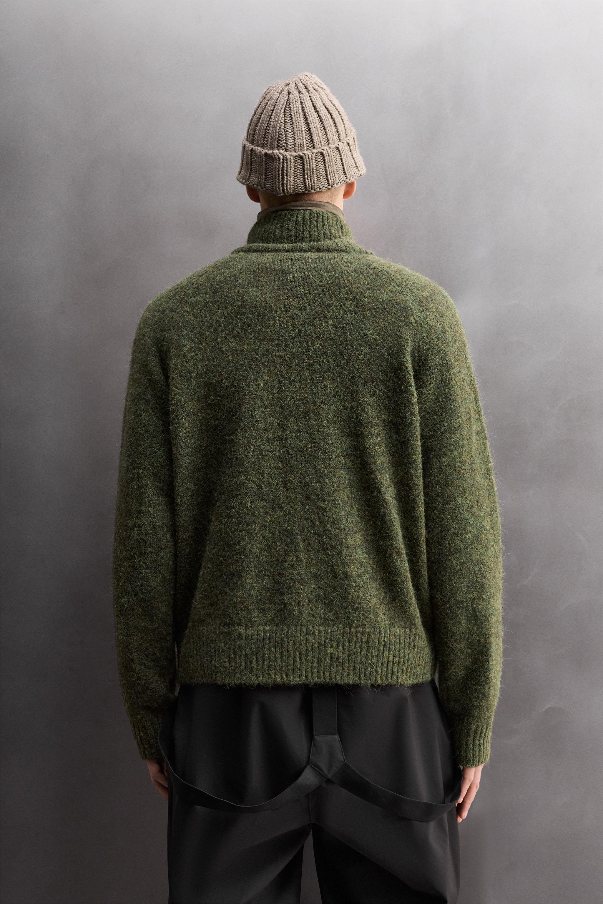 WOOL BLEND QUARTER-ZIP JUMPER