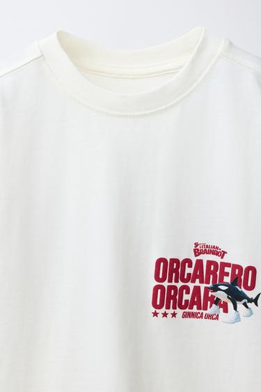 PRINTED ORCA SKIFIDOL ITALIAN BRAINROT™ T-SHIRT - White by Zara - Image 2