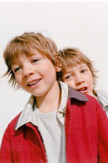 ZARA TIMELESS - ХЛОПКОВАЯ КУРТКА С КОНТРАСТНЫМ ВОРОТНИКОМ — КРАСНЫЙ от Zara