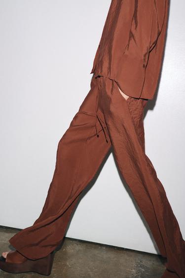 PANTALON FLUIDE ZW COLLECTION - Caramel de Zara - Image 8