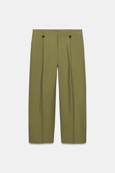 STRAIGHT-LEG TROUSERS - Khaki by Zara - Image 0