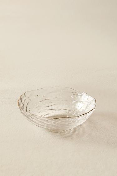 GLASS BOWL WITH GOLD RIM - Gold by Zara