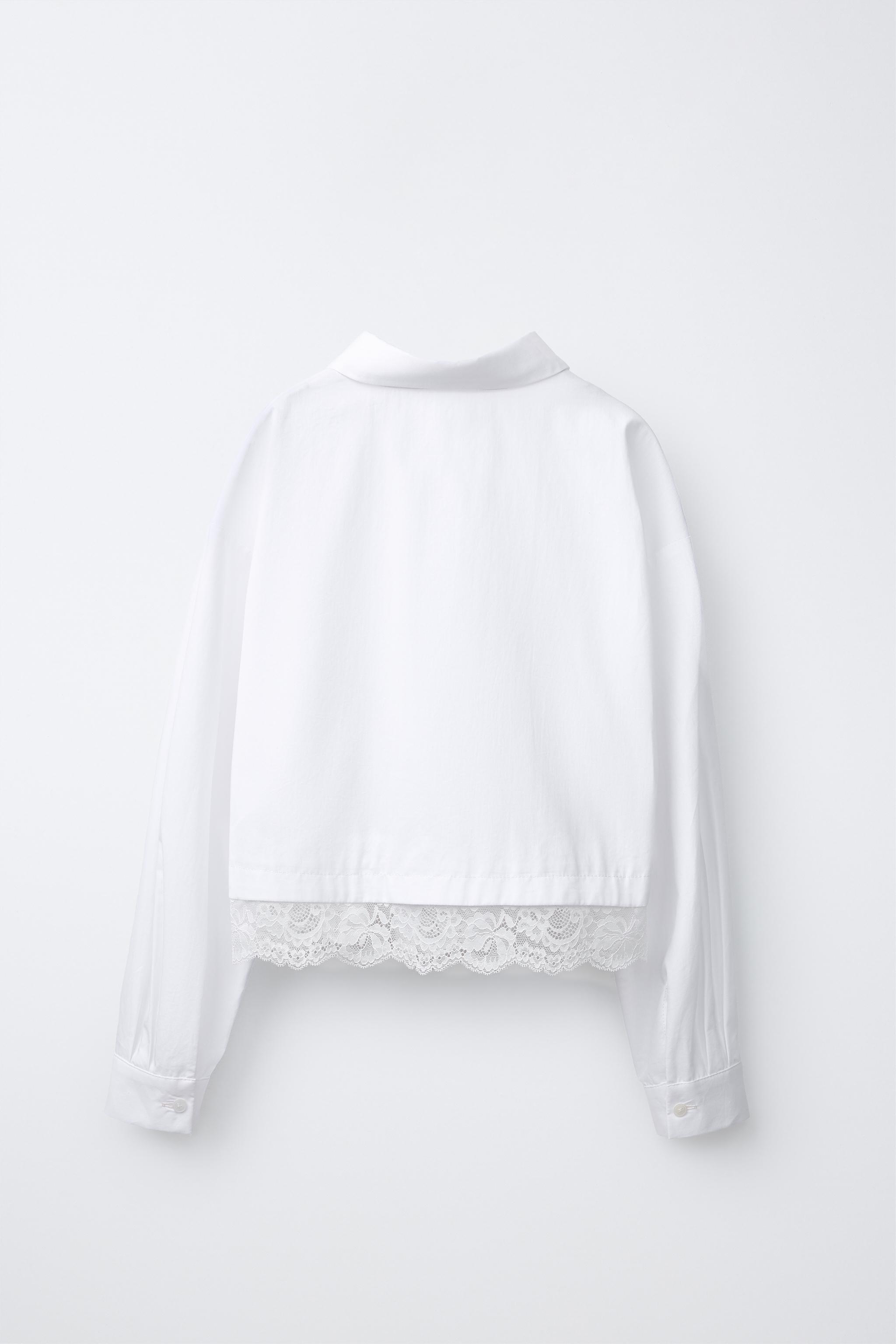 LACE DETAIL SHIRT - White | ZARA United States