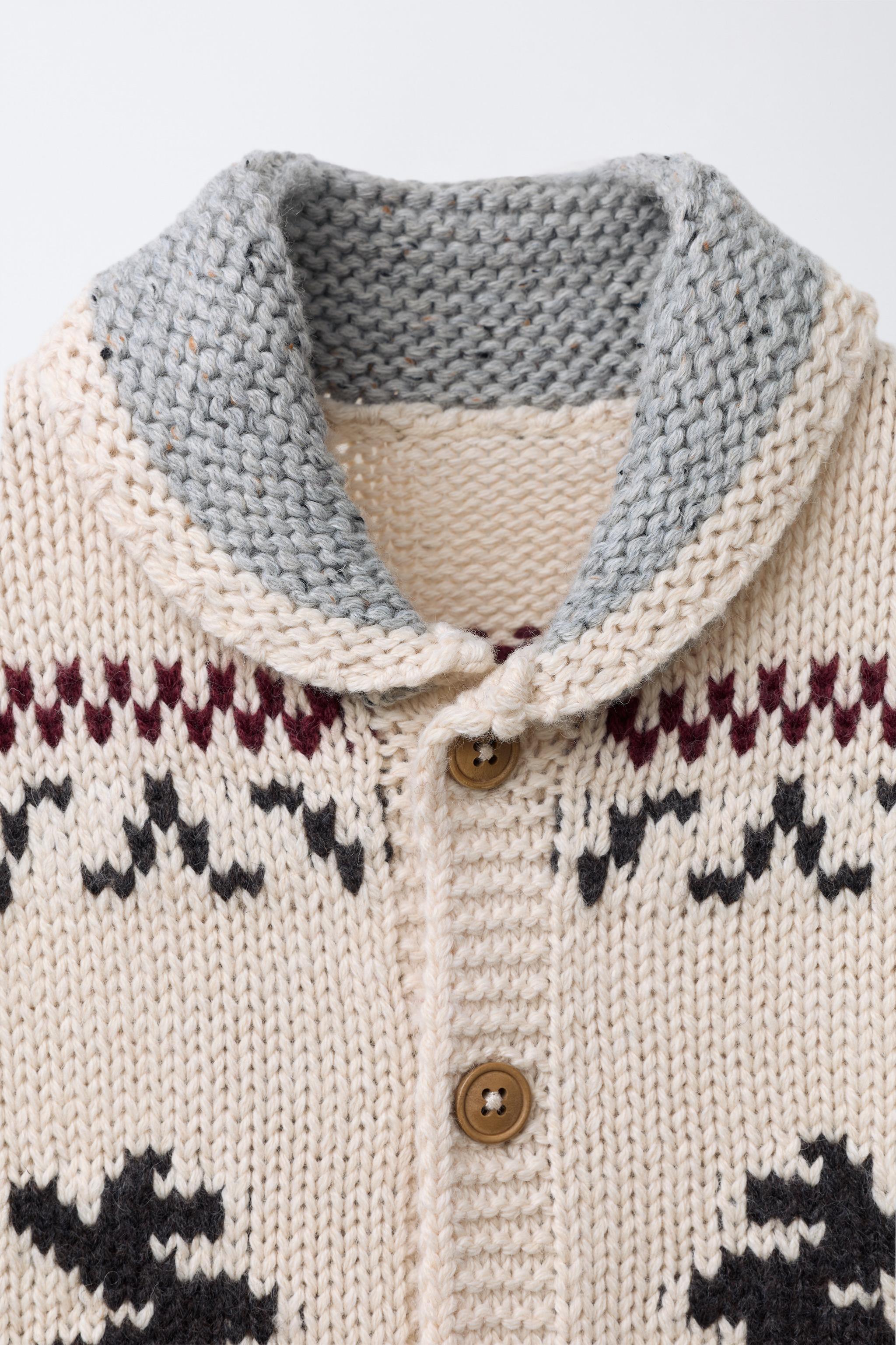 REINDEER KNIT CARDIGAN WITH WOOL