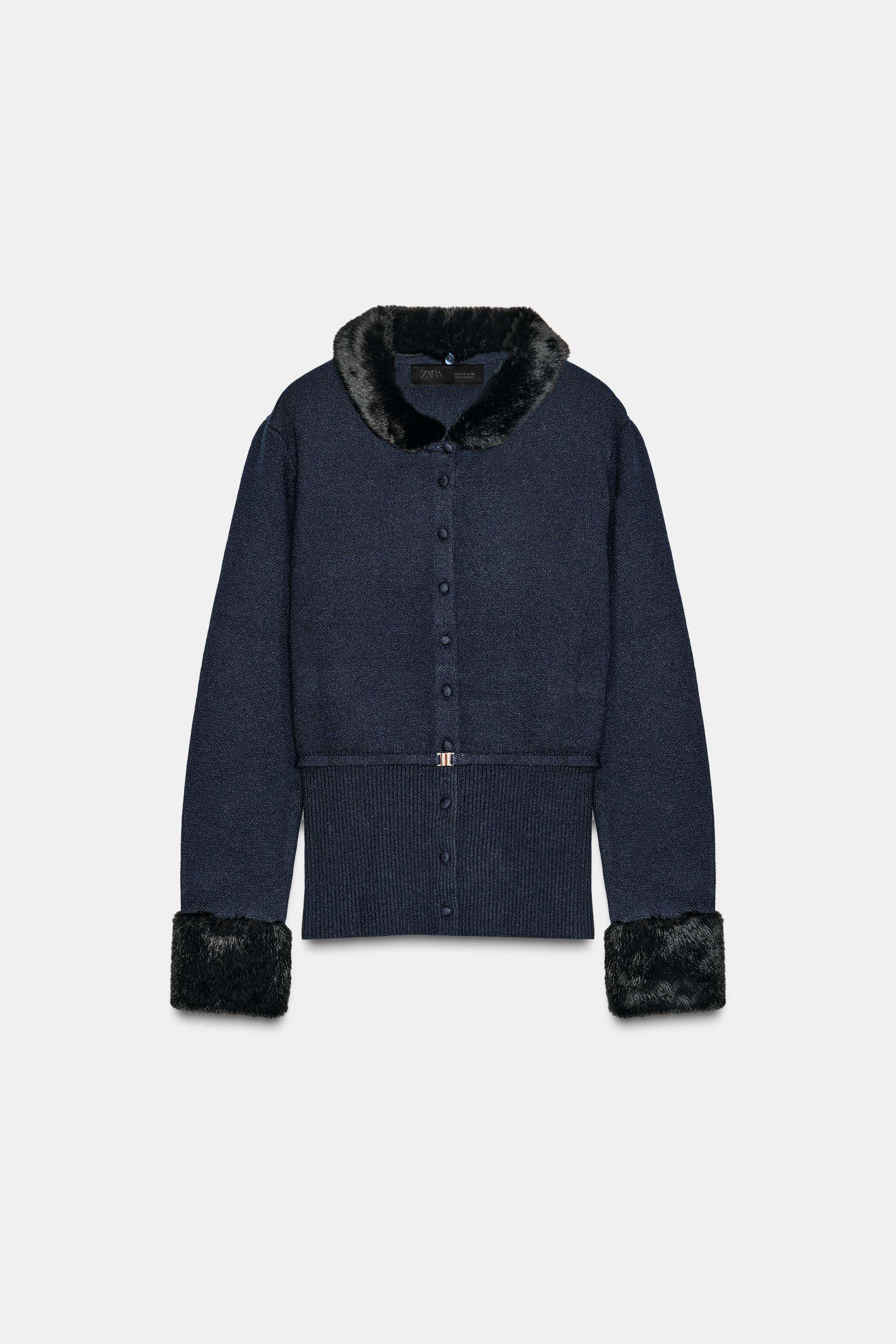 ZARA 青 フェイクファーブルゾン ZARA フェイクファージャケット 2022AW ブルー 完売品 - メルカリ