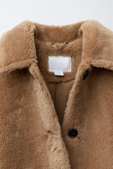 FAUX FUR COAT - Caramel by Zara - Image 6
